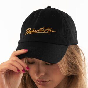 Vacation Poolsuite FM Baseball Hat Cap Black Yellow PoolsuiteFM Adjustable Strap